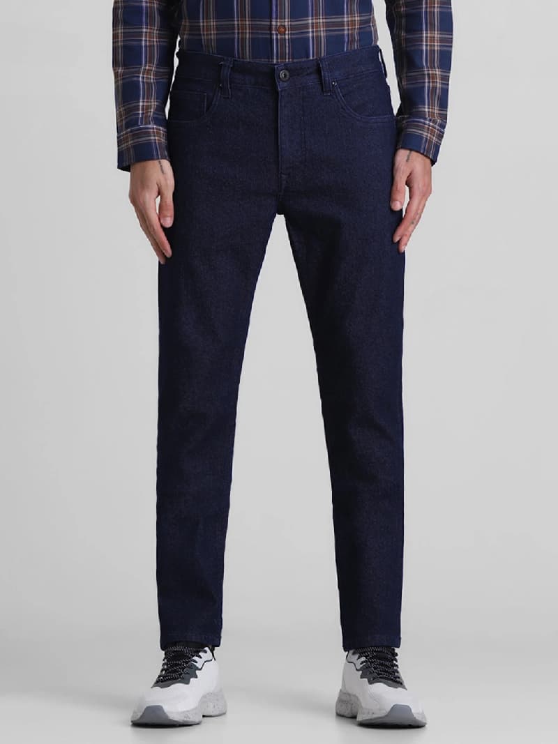Men's Blue Casual Solid Skinny Fit Jeans