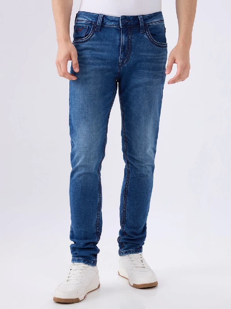 Men's Blue Casual Skinny Fit Jeans