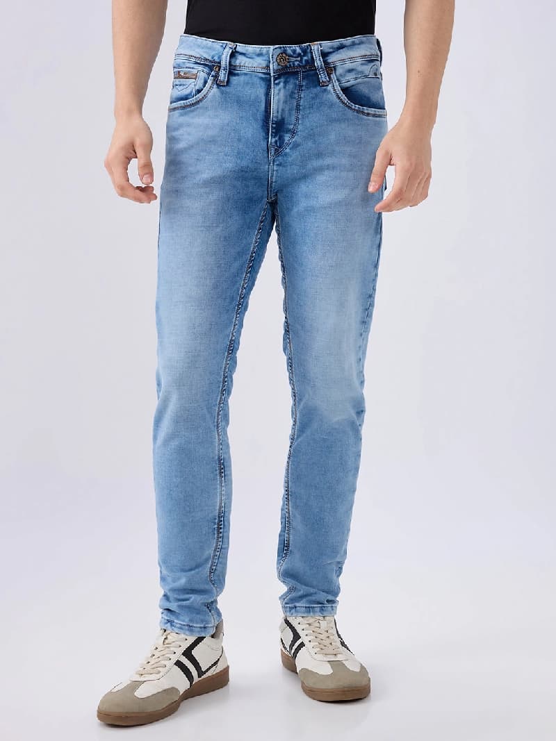 Men's Blue Casual Skinny Fit Jeans