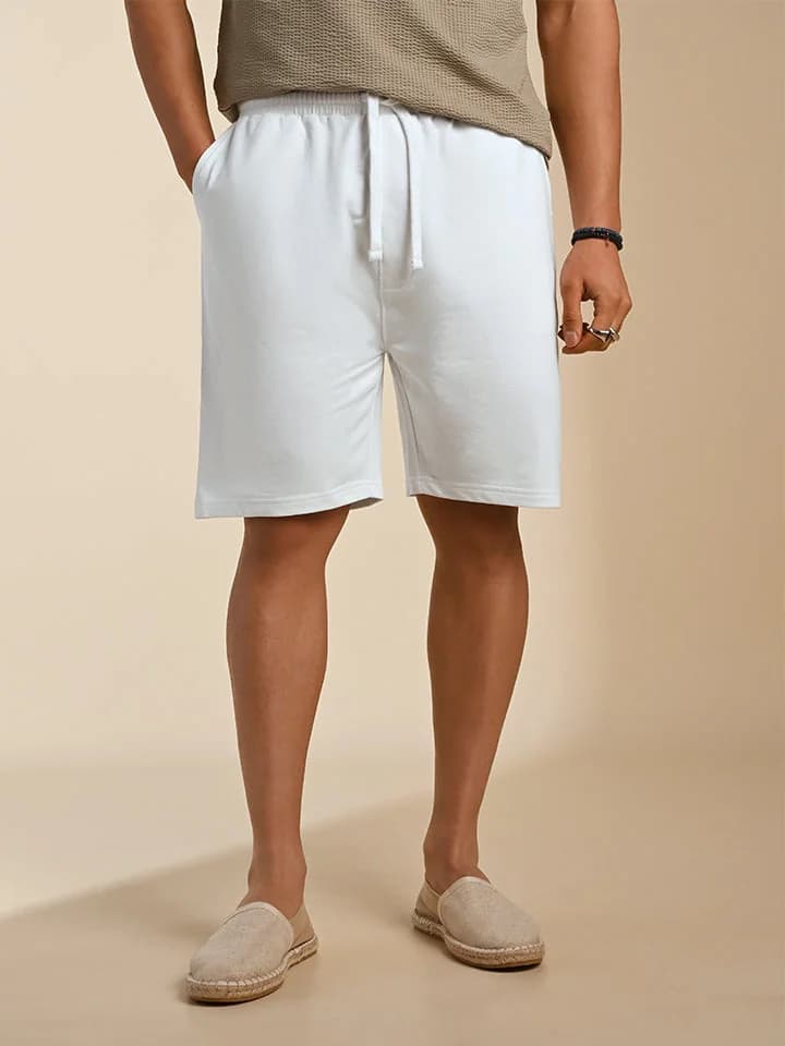 Men's White Casual Regular Fit Short