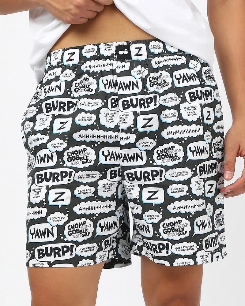 Men's Grey Garfield All Over Printed Lounge Wear Boxer