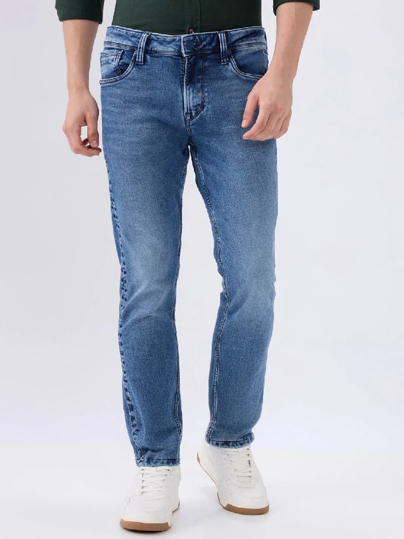 Men's Blue Casual Slim Fit Jeans