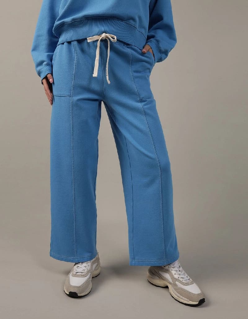 Women's Blue Casual Solid Regular Fit Trackpant