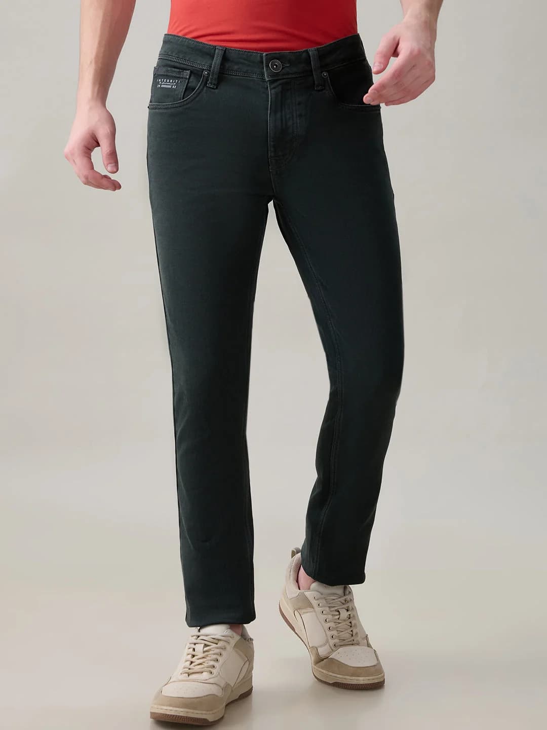 Men's Grey Casual Solid Skinny Fit Jeans