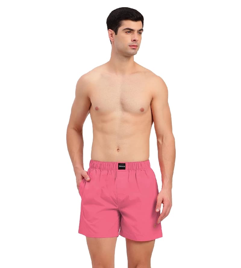 Men's Pink Solid Boxers