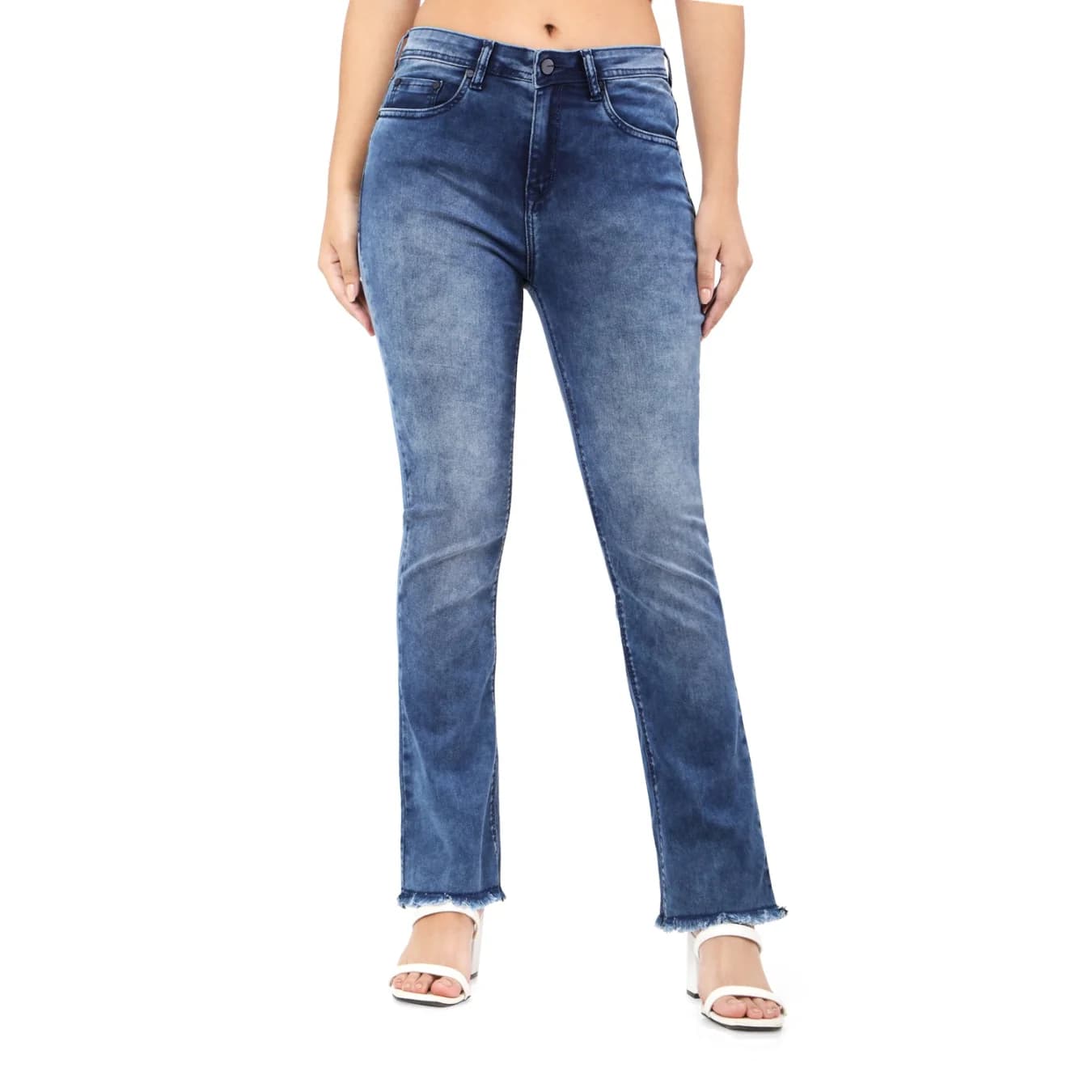 Women's Blue Casual Solid Slim Fit Jeans