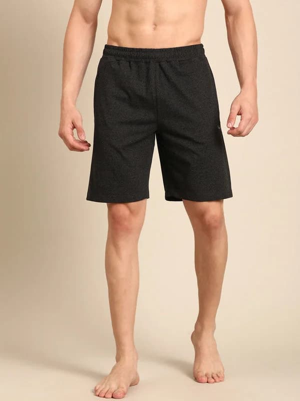 Men's Black Casual Regular Fit Short