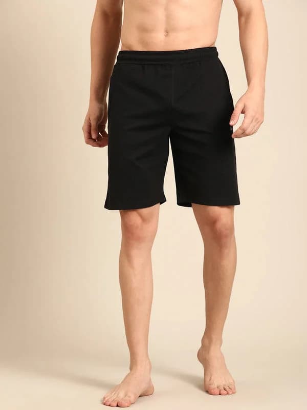 Men's Black Casual Regular Fit Short