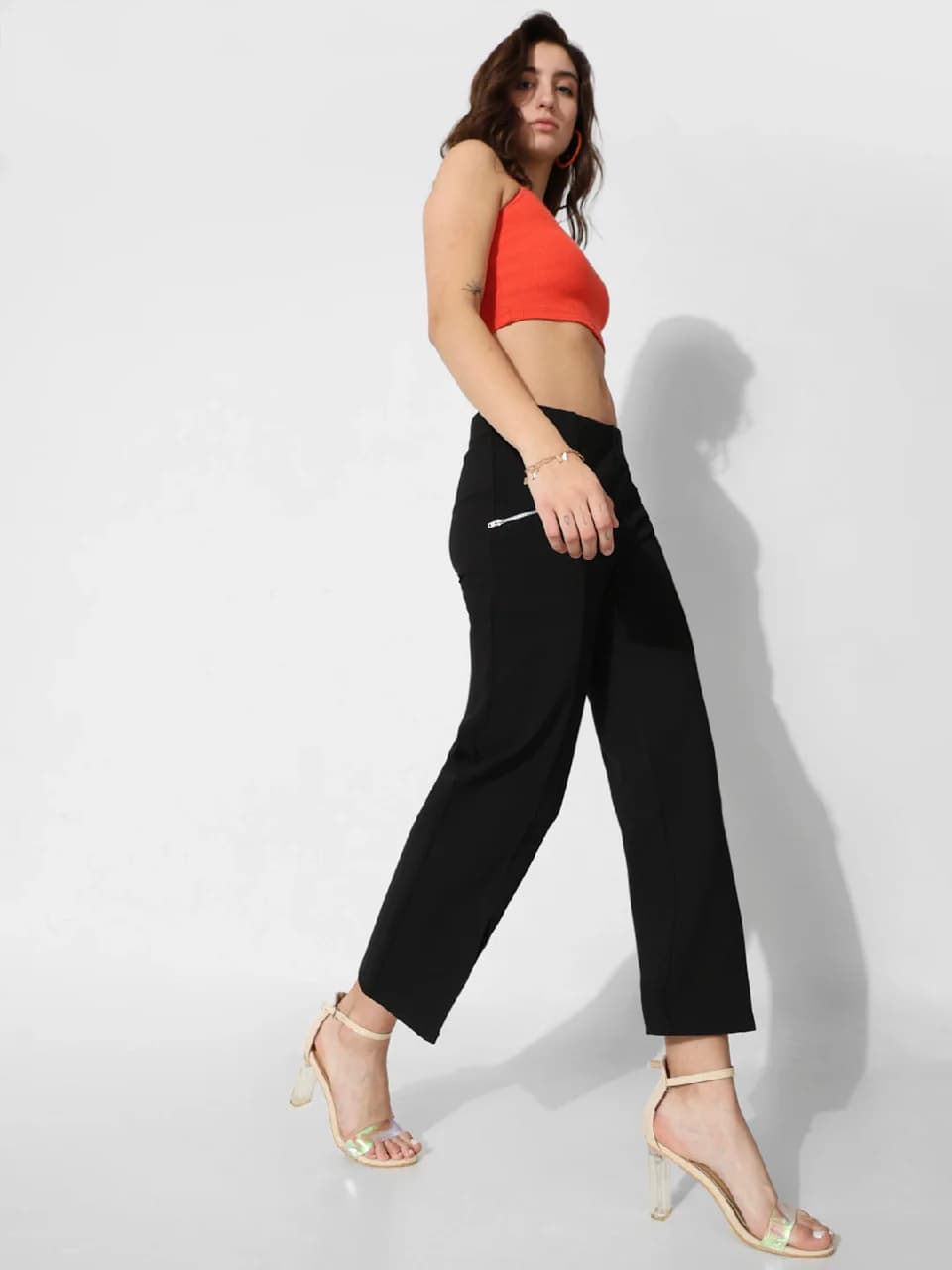 Women's Black Casual Solid Regular Fit Legging