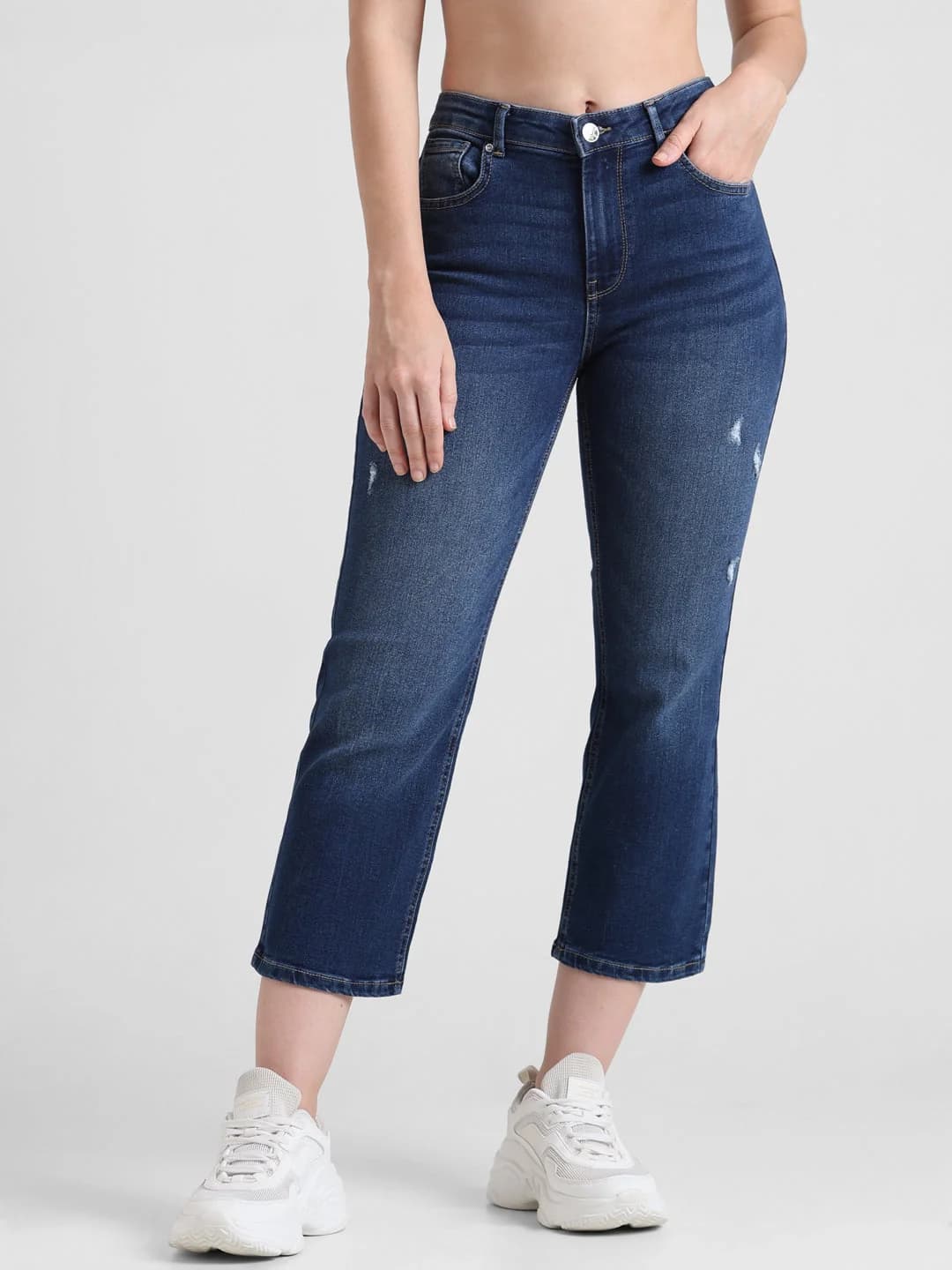 Women's Blue Casual Solid Bootcut Fit Jeans