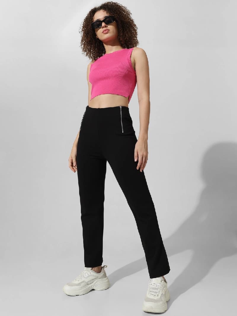 Women's Black Casual Solid Legging