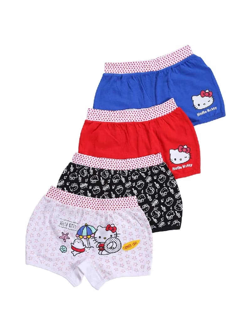 Girls Assorted Casual Solid Briefs - Pack of 4