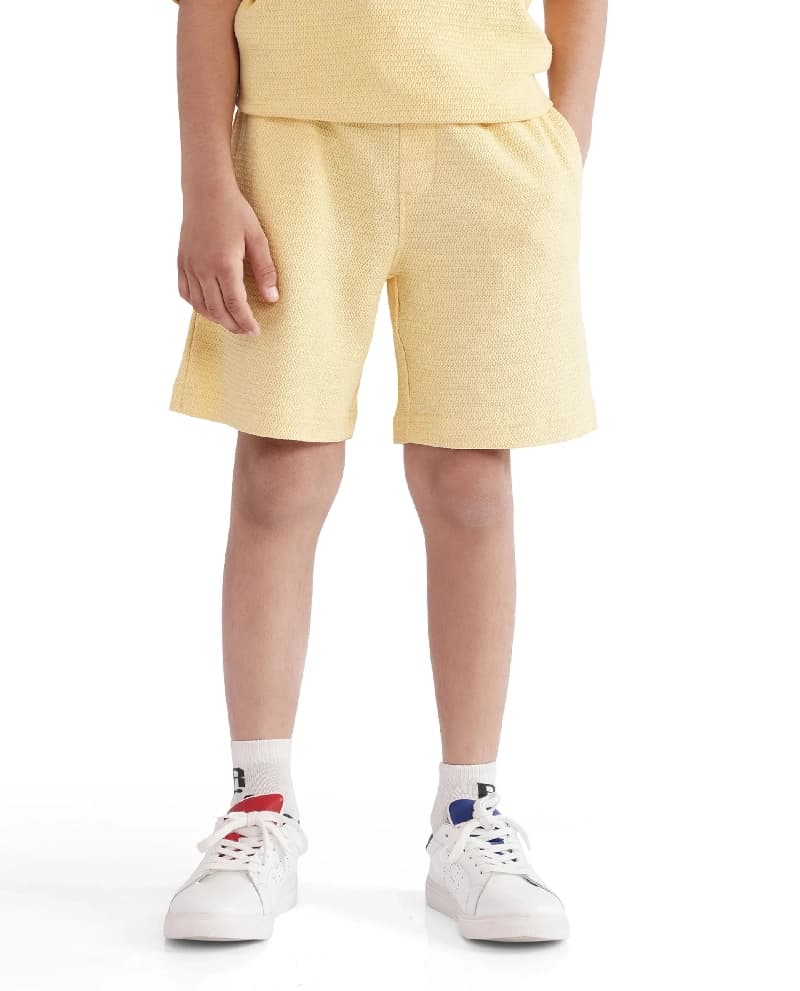 Boys Yellow Casual Regular Fit Solid Shorts