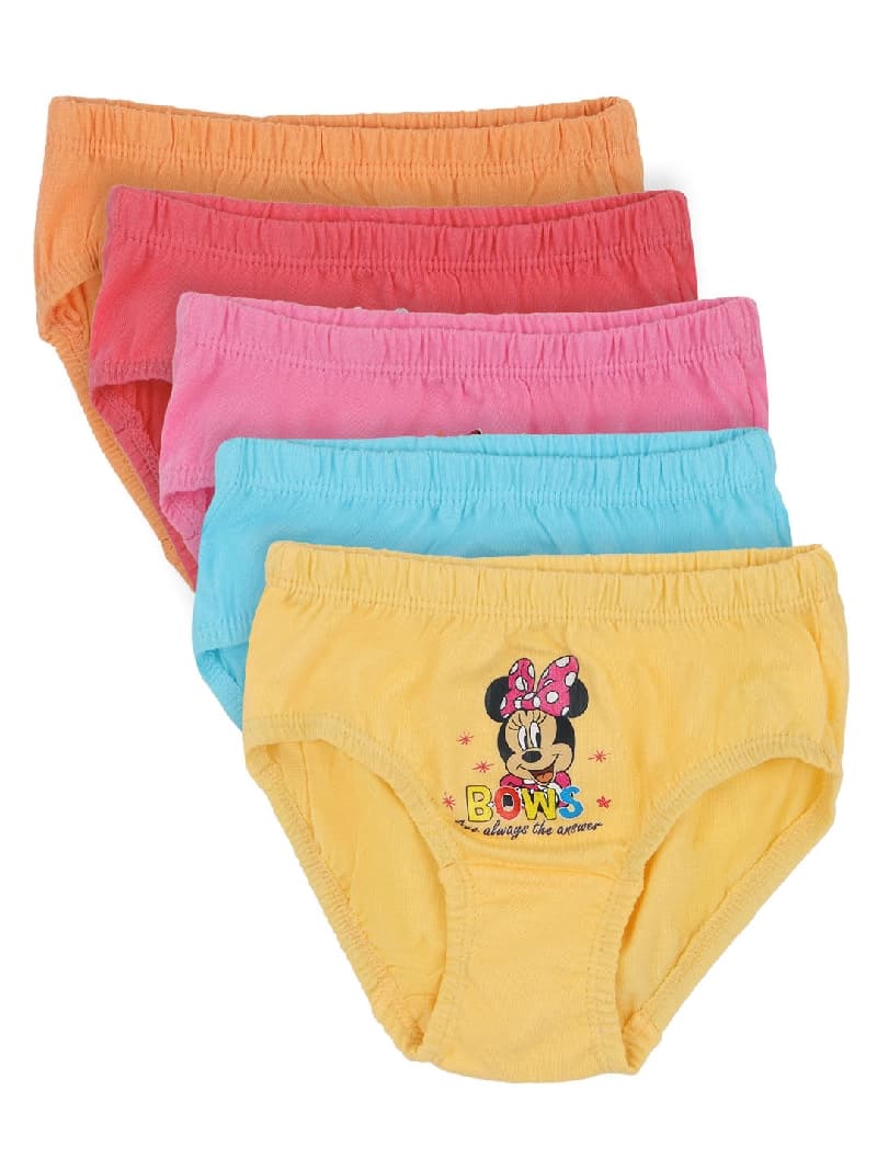 Girls Assorted Casual Solid Briefs - Pack of 5