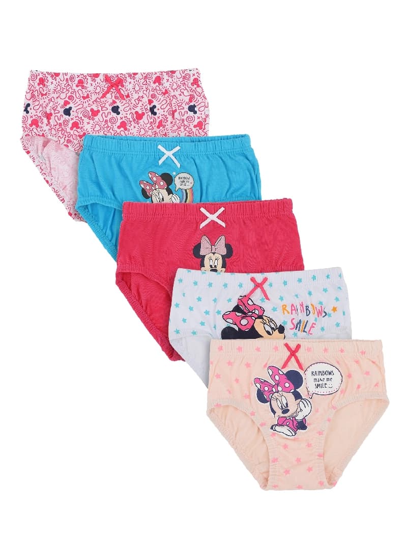 Girls Assorted Casual Printed Briefs - Pack of 5