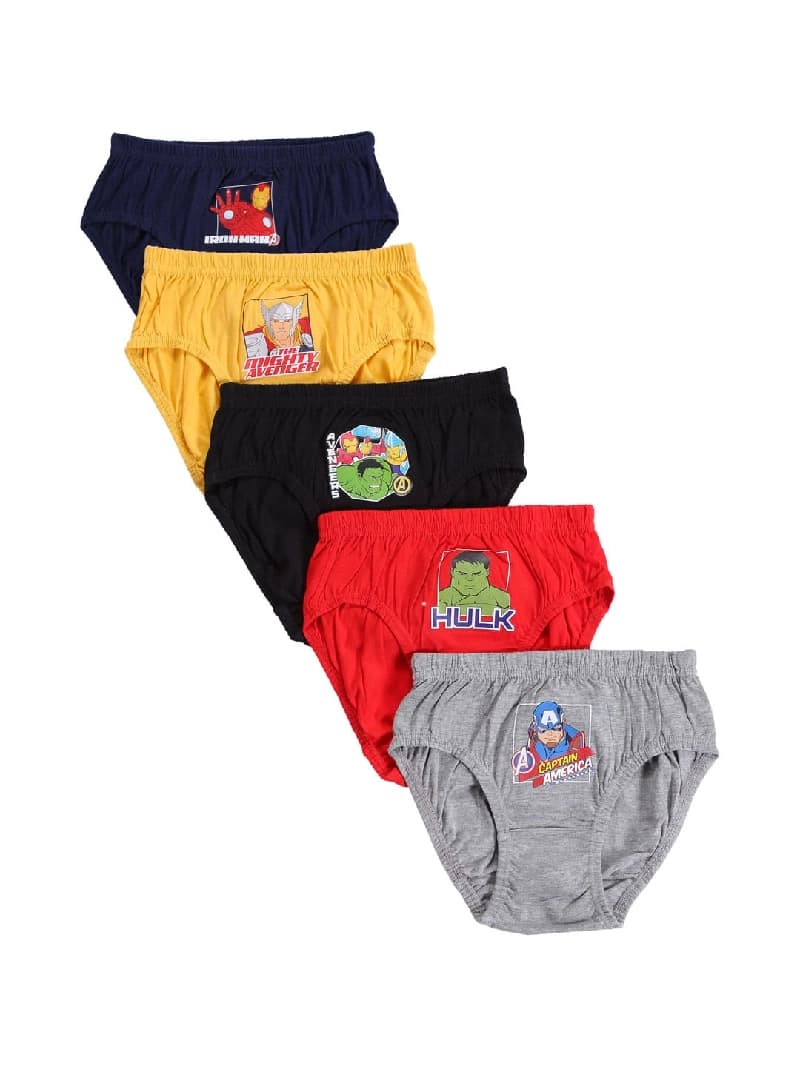 Boys Assorted Casual Solid Briefs - Pack of 5