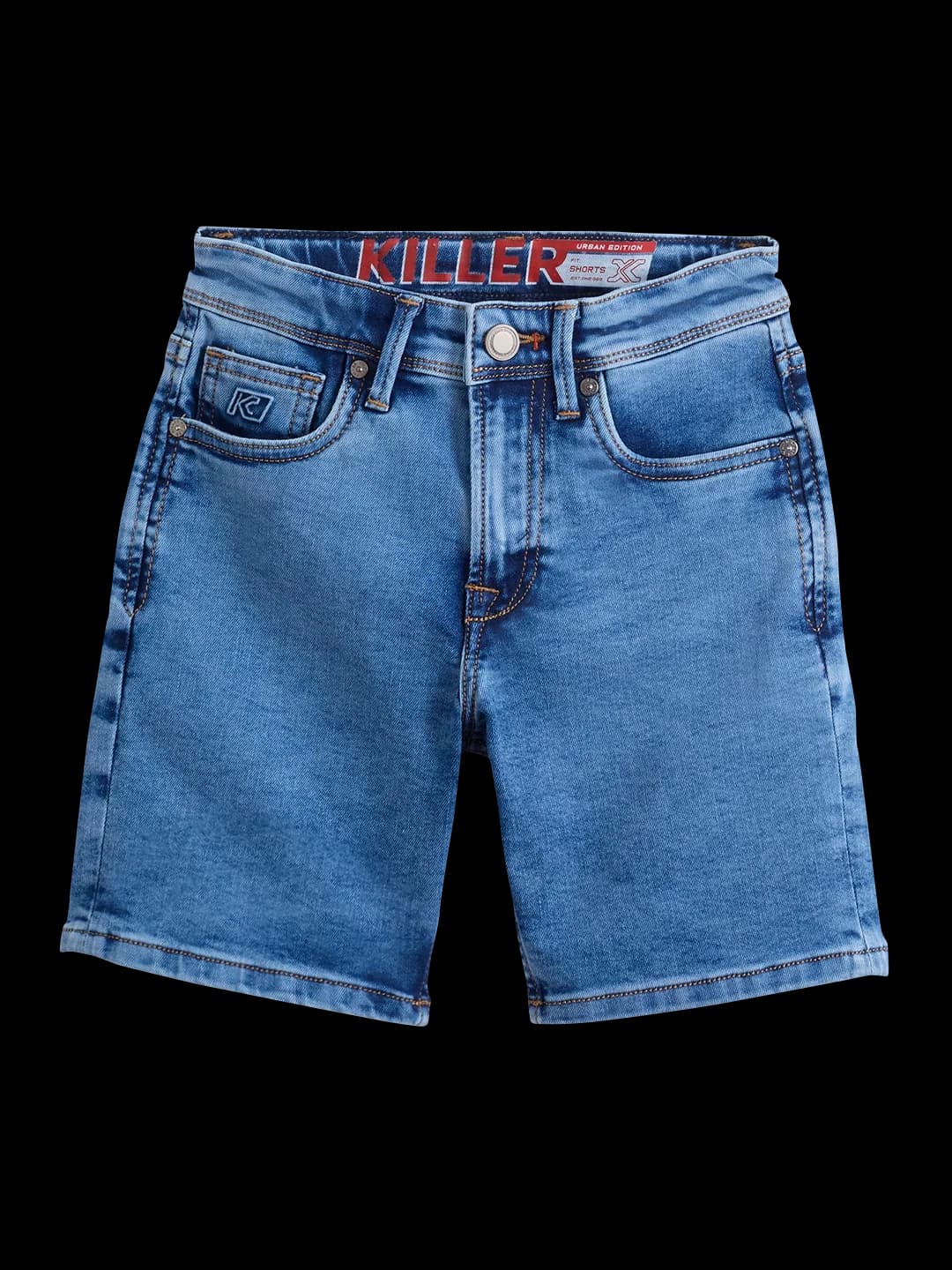 Boys Light Blue Casual Faded 5 Pocket Denim Shorts