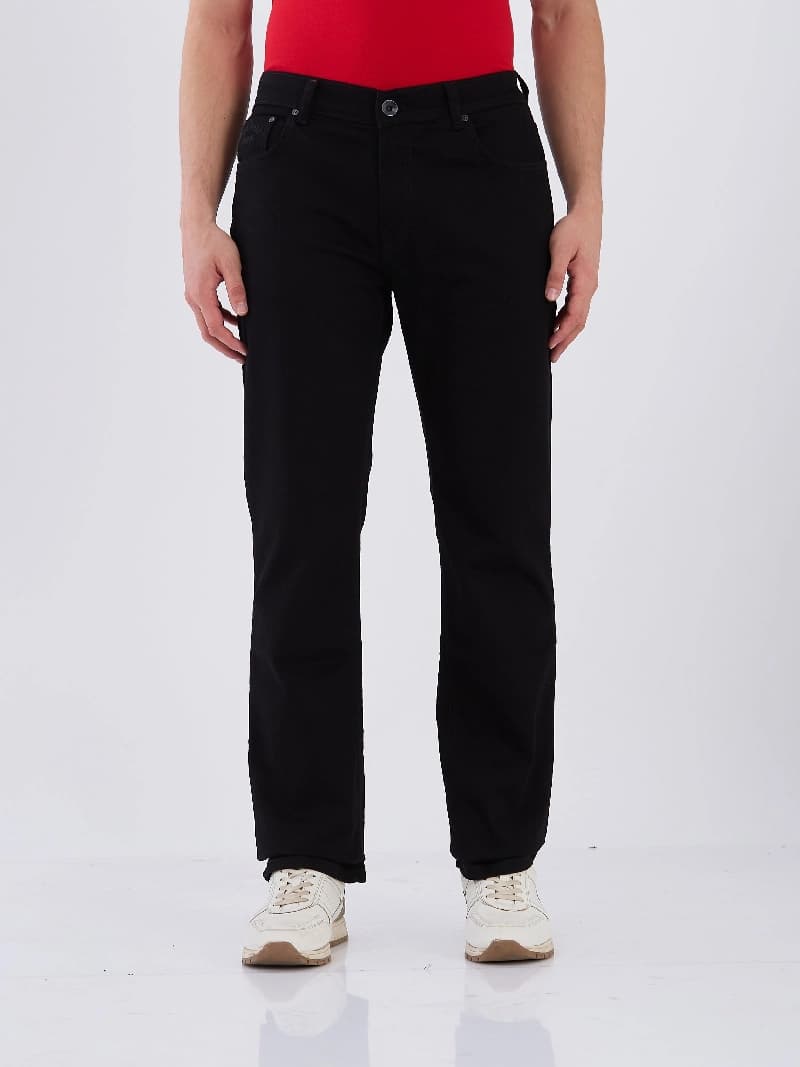 Men's Black Casual Straight Fit Jeans