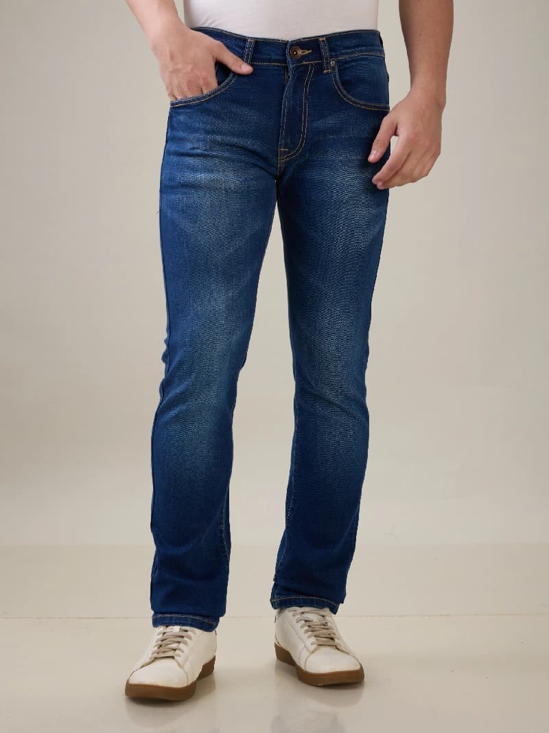 Men's Blue Casual Slim Fit Jeans