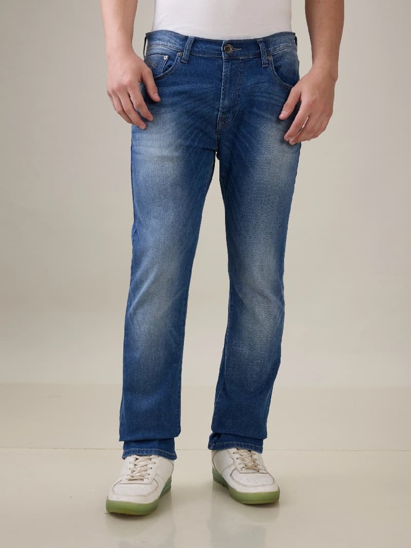 Men's Blue Casual Slim Fit Jeans