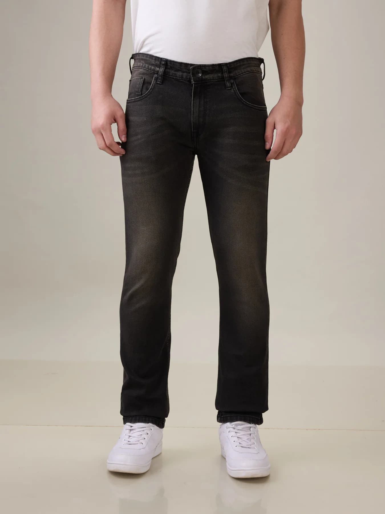 Men's Black Casual Slim Fit Jeans