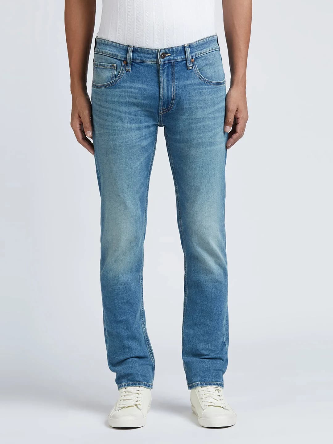 Men's Blue Casual Straight Fit Jeans