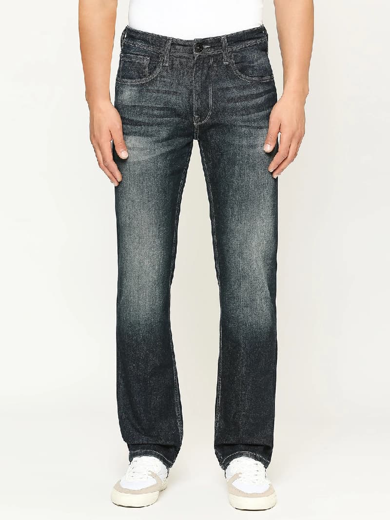 Men's Blue Casual Straight Fit Jeans