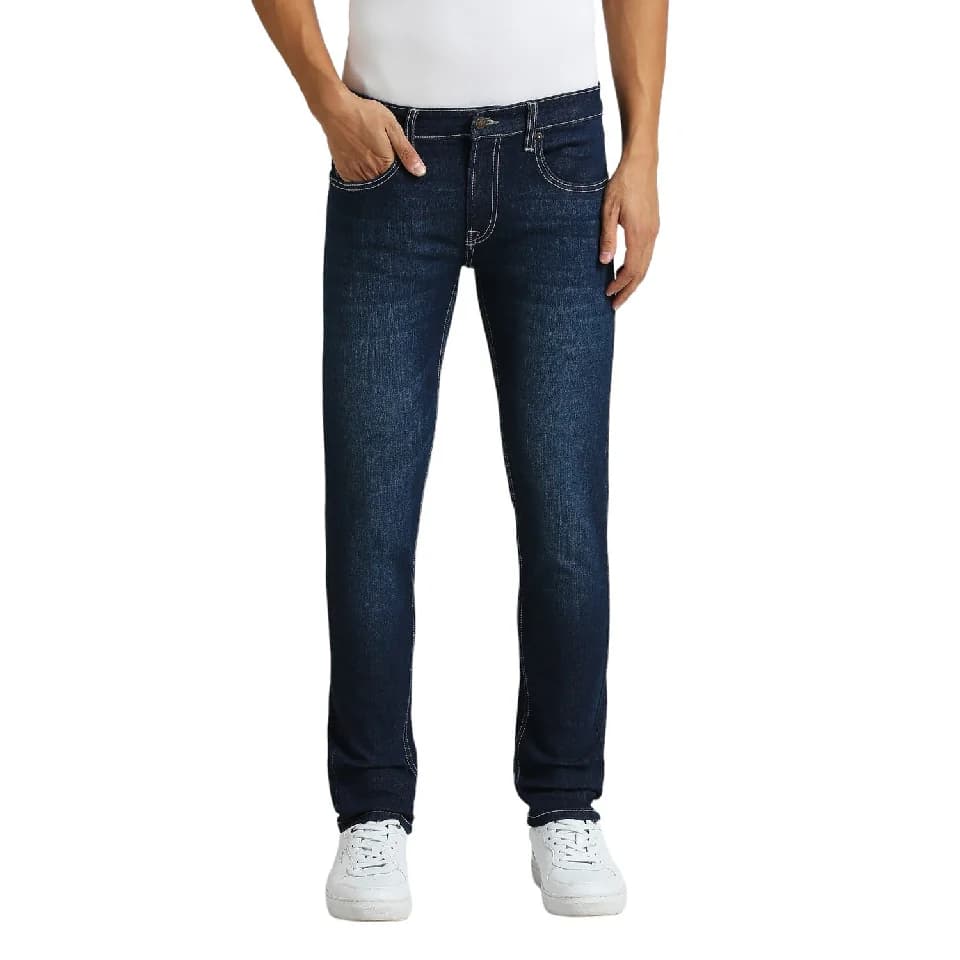 Men's Blue Casual Slim Fit Jeans