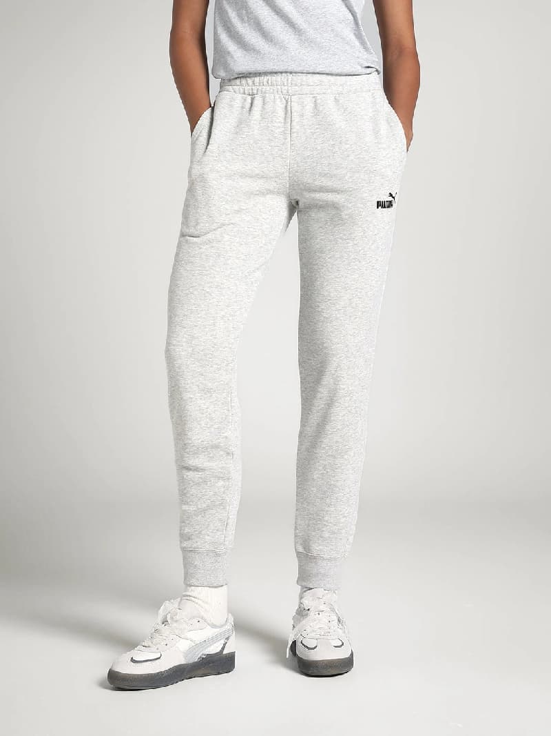 Women's Grey Casual Solid Regular Fit Trackpant