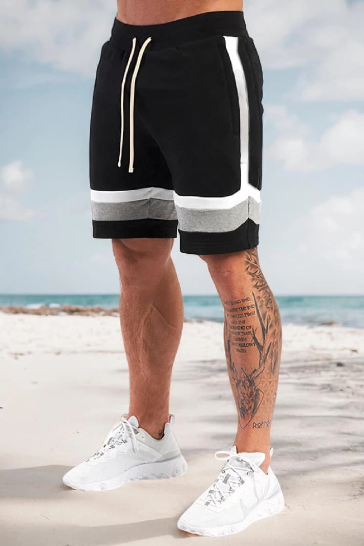 Men's Black Casual Solid Regular Fit Short