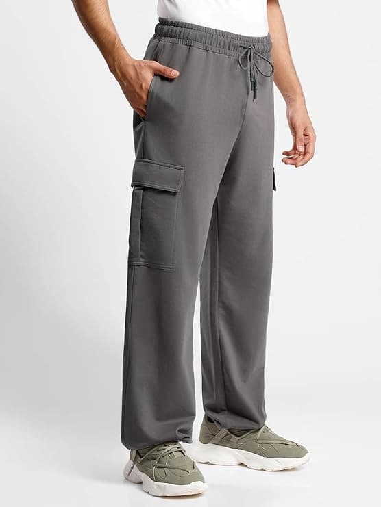 Men's Grey Casual Solid Tapered Fit Jogger
