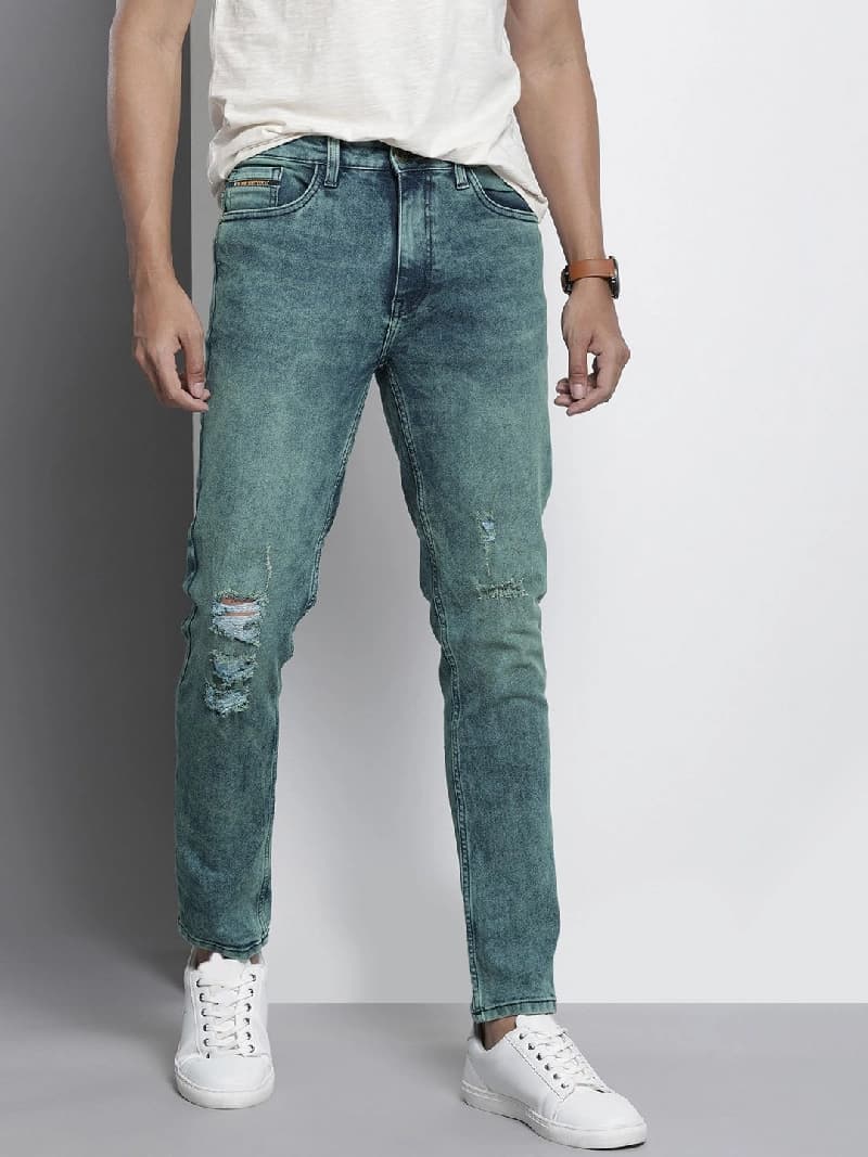 Men's Blue Casual Tapered Fit Jeans