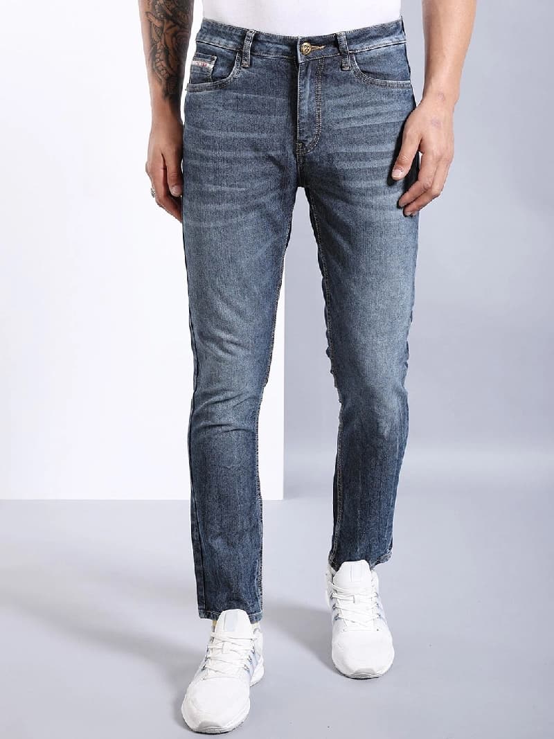 Men's Blue Casual Slim Fit Jeans