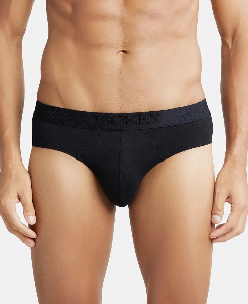 Men's Black Modal Cotton Stretch Brief