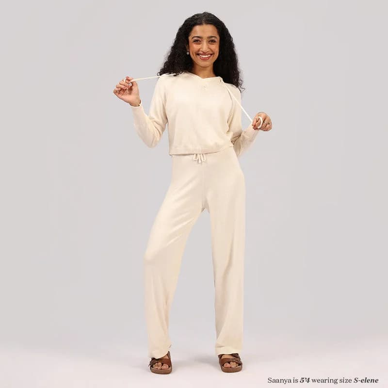 Women's White Sports Solid Trackpant