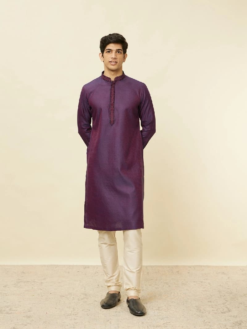 Men's Purple Festive Kurta Set