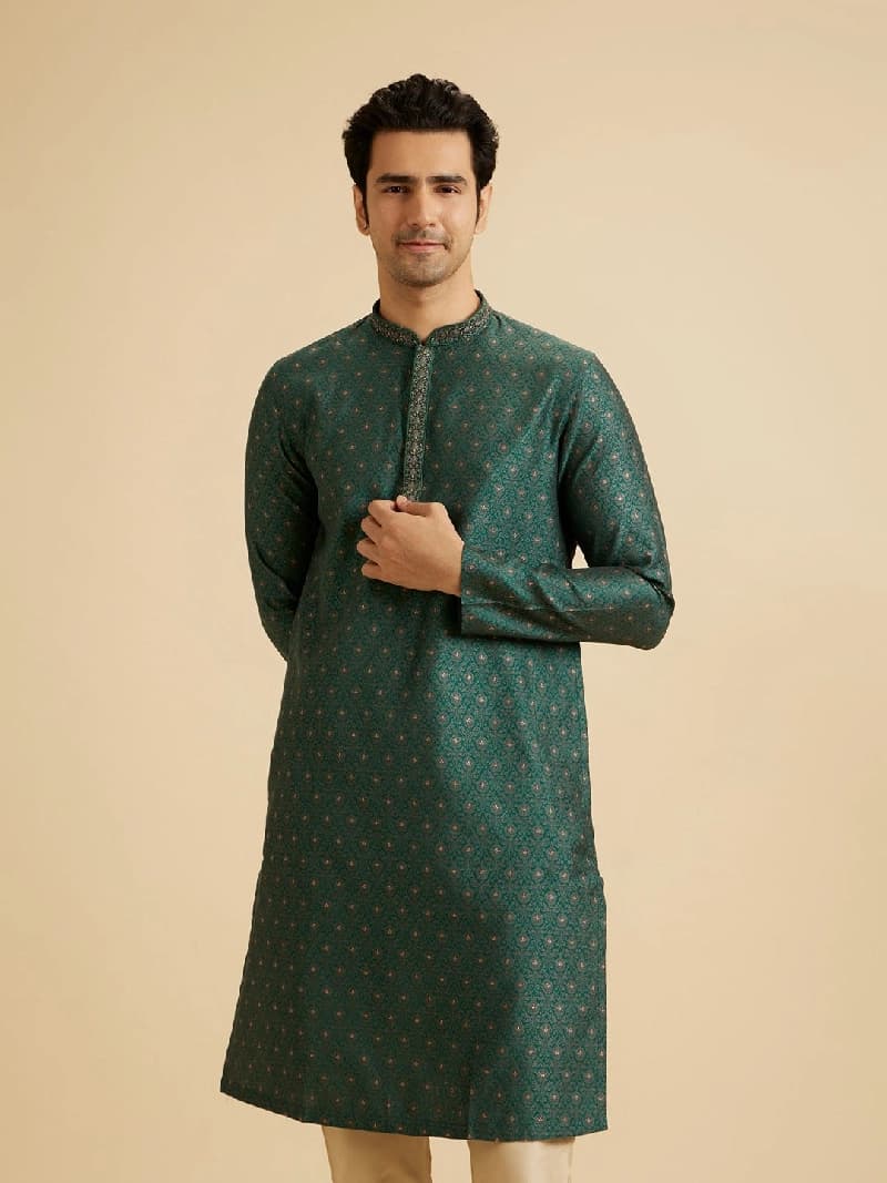 Men's Green Festive Kurta Set