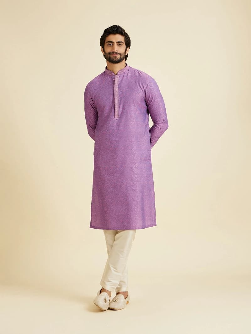 Men's Purple Festive Kurta Set