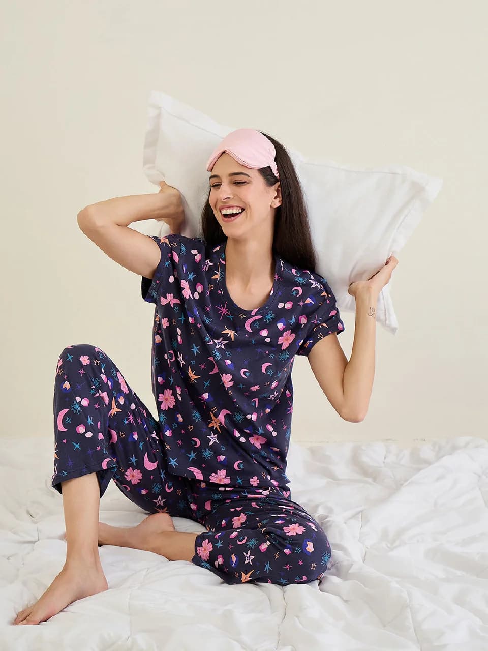 Women's Navy Casual Night Suit