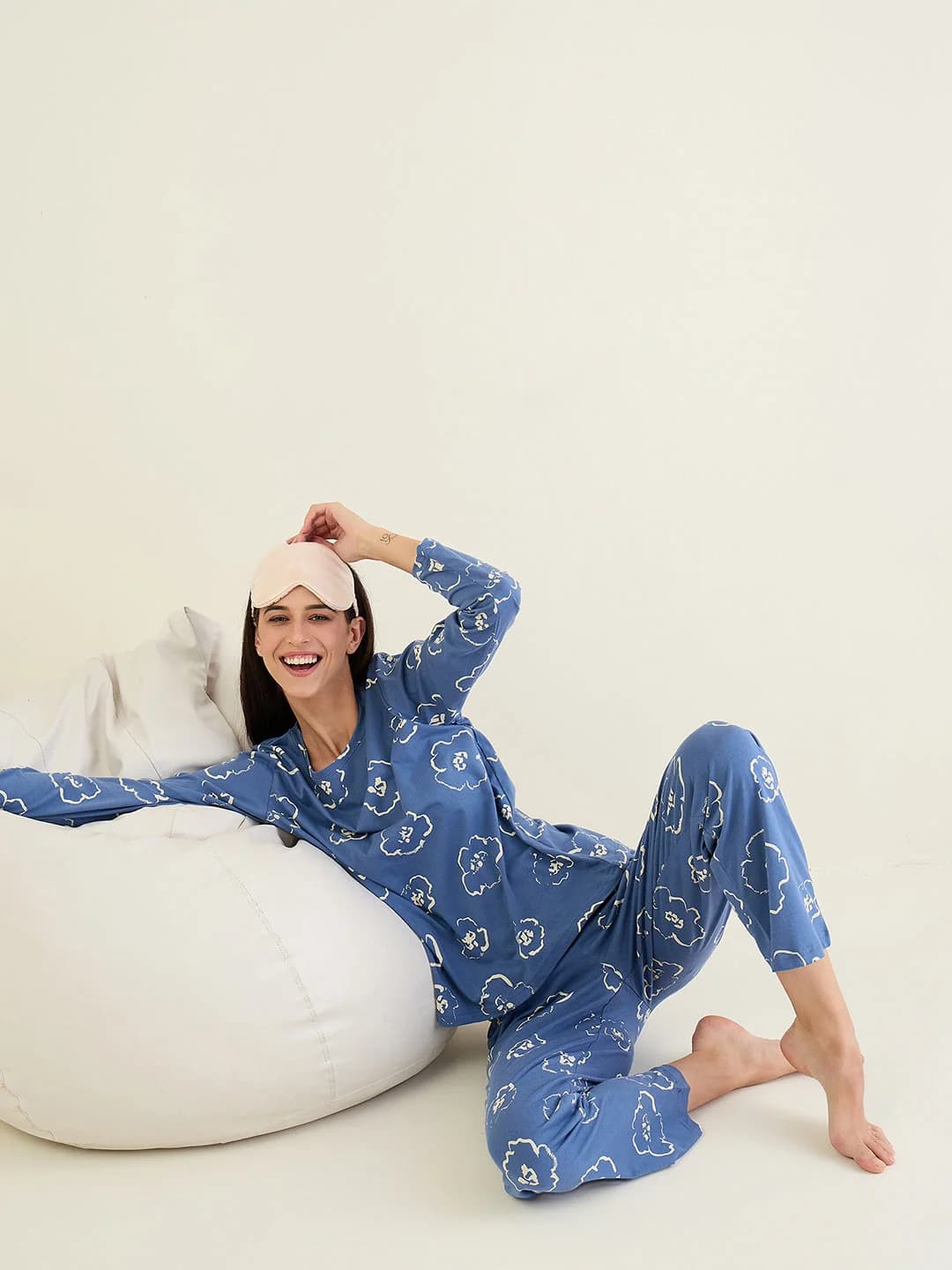 Women's Navy Casual Night Suit