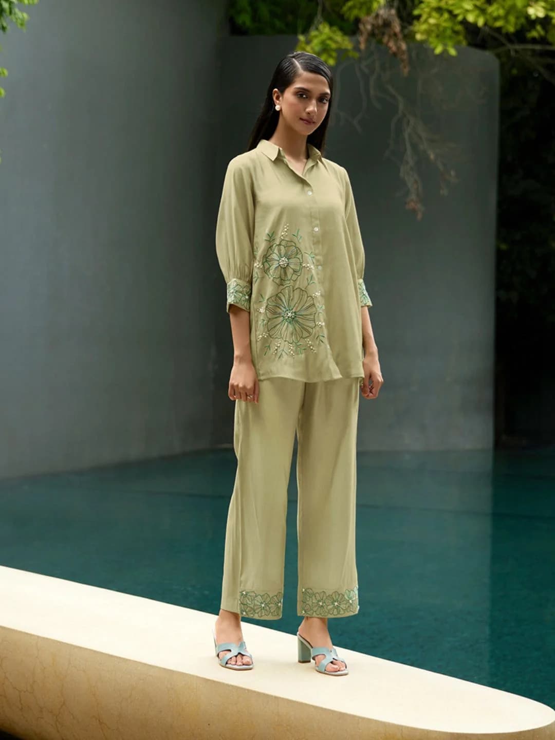 Women's Green Casual Co-ords Set