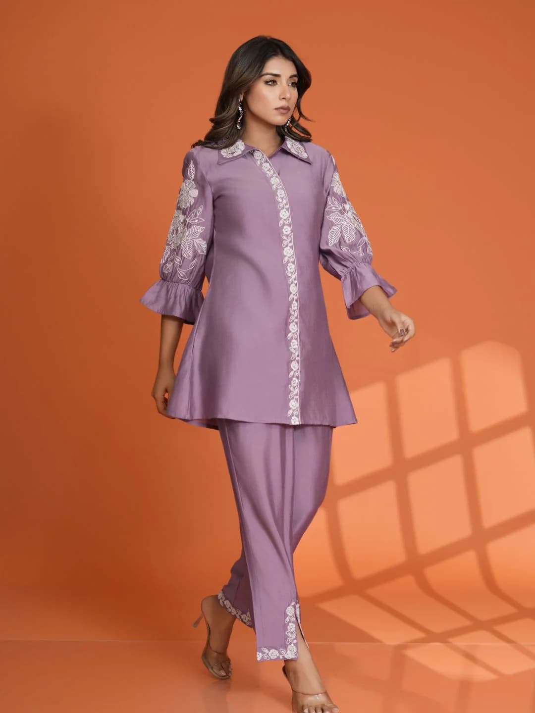 Women's Purple Casual Co-ords Set