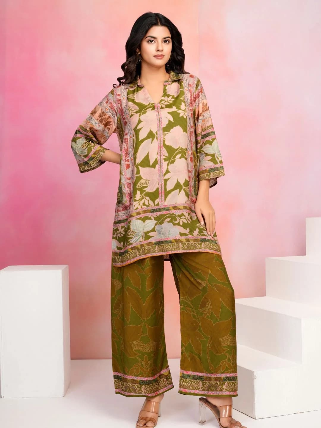 Women's Green Casual Co-ords Set