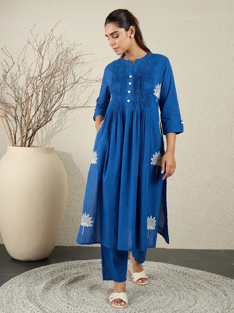 Women's Blue Festive Kurta Set