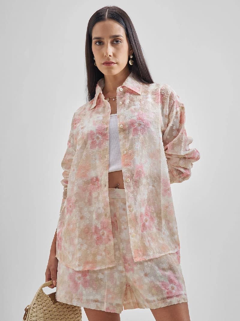 Women's Pink Casual Co-ords Set