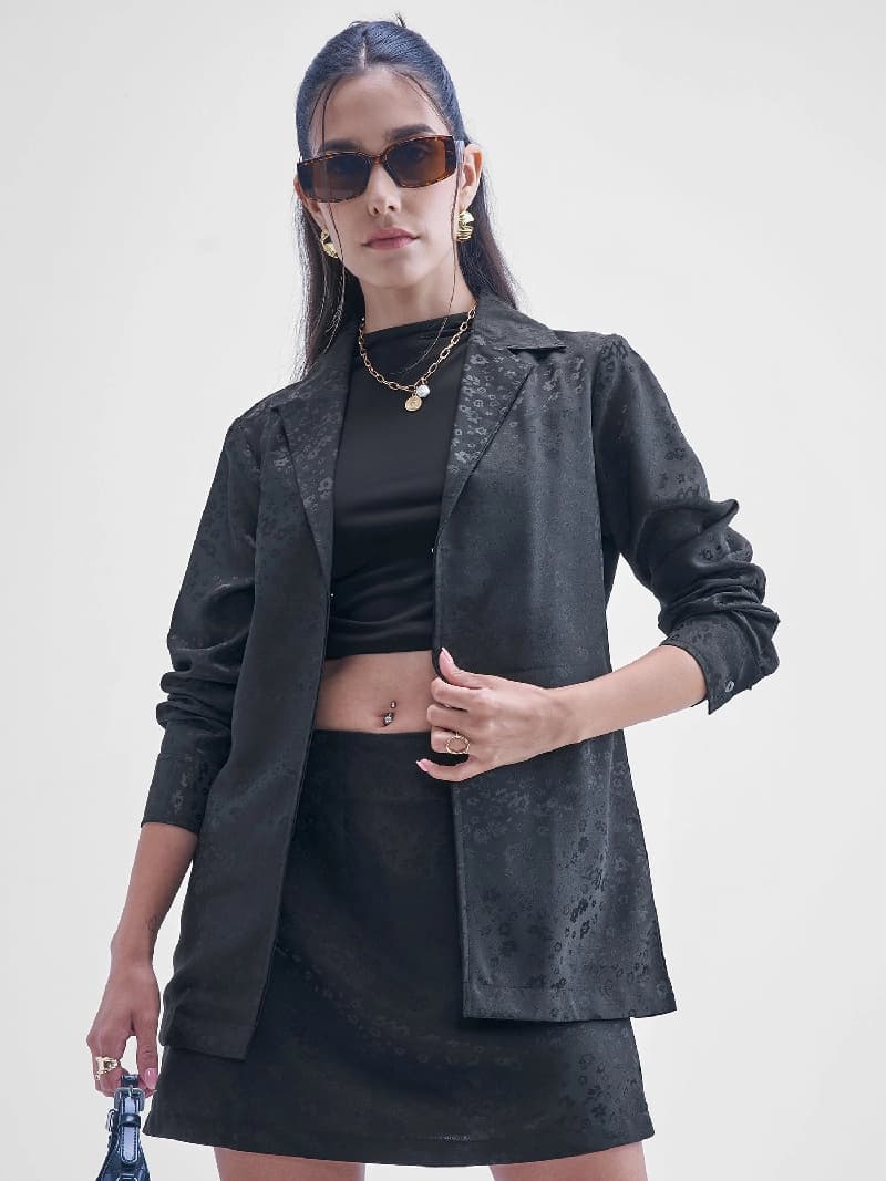 Women's Black Casual Co-ords Set