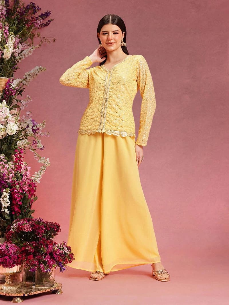 Women's Yellow Festive Co-ords Set