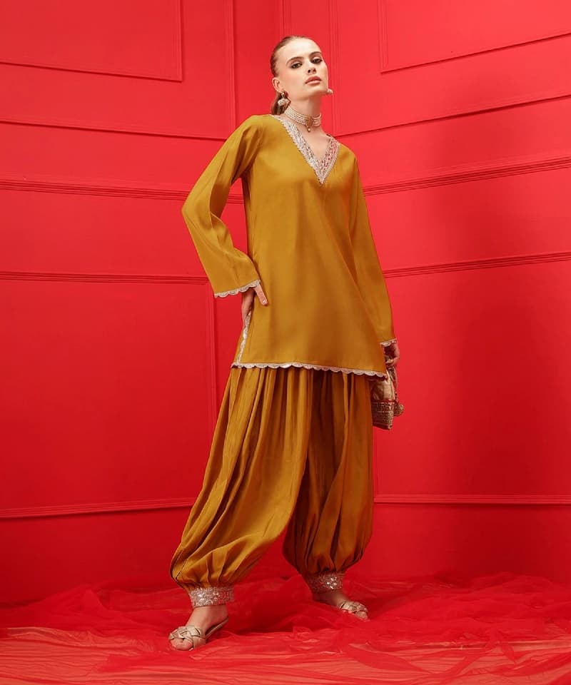 Women's Yellow Festive Kurta Set