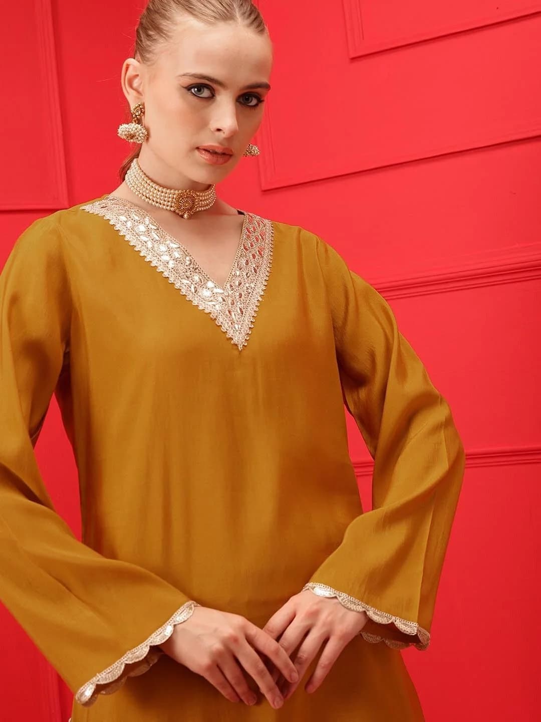 Women's Yellow Festive Kurta Set