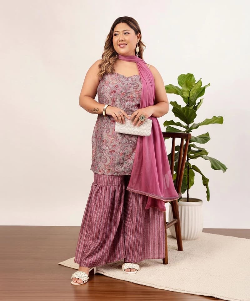Women's Pink Festive Kurta Set